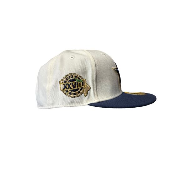 New Era 59FIFTY Dallas Cowboys Fitted Hat Cream/Navy Size 7 1/8 SuperBowl XXVIII - Picture 3 of 8